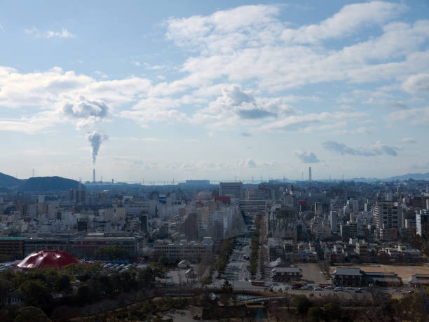 istock Himeji japanese small city elevated view 1288774476