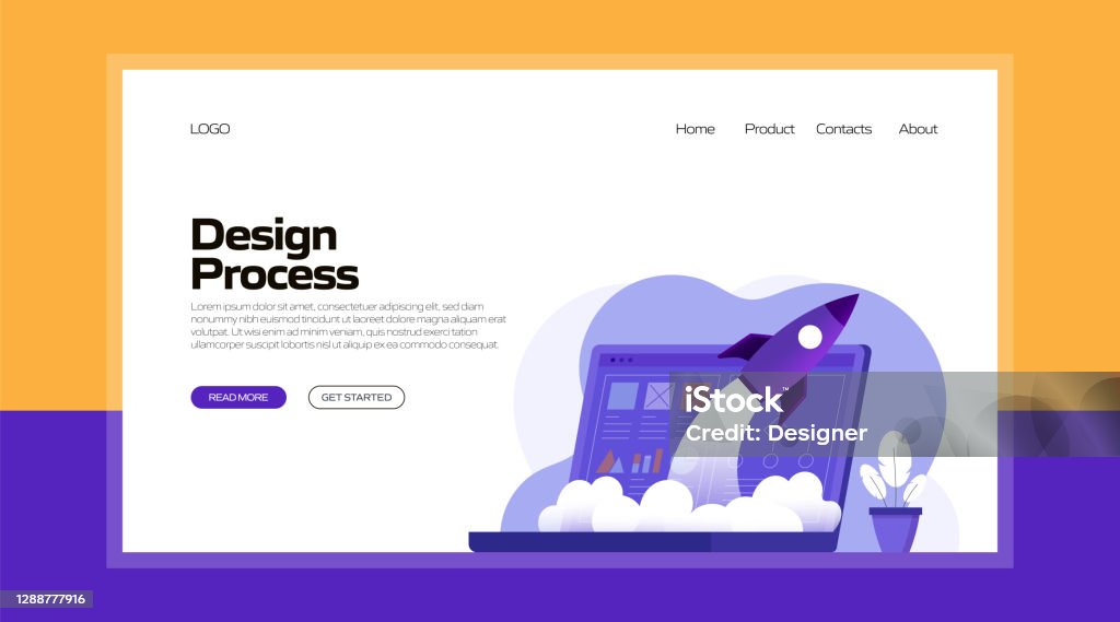 Design Process Concept Vector Illustration For Landing Page Template ...