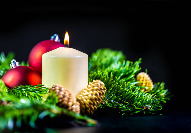 istock Christmas decoration with candle 1288781769