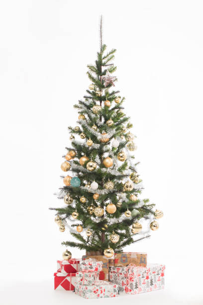 istock Decorated Christmas tree and many wrapped boxes with gifts under it 1288782771