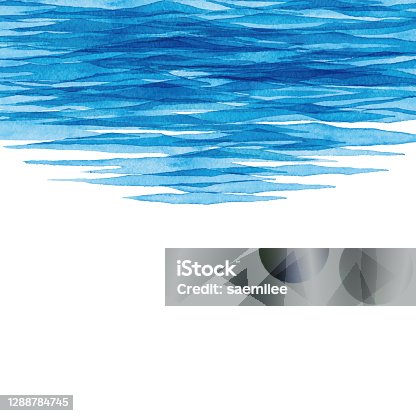 istock Watercolor Backdrop With Blue Waves 1288784745