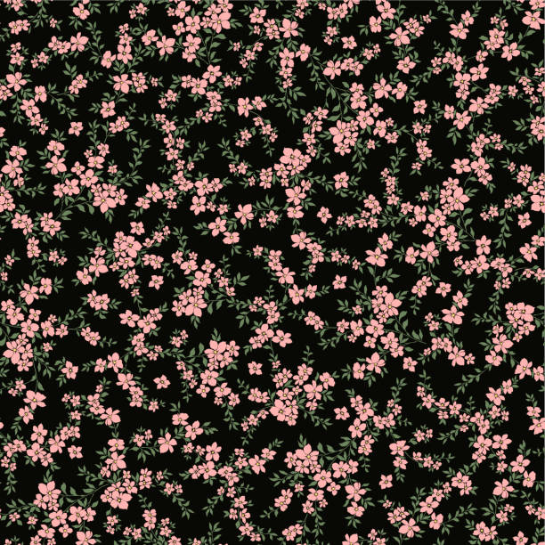 Seamless and liberty style cute floral pattern, I made a seamless pattern with small flowers, all over pattern stock illustrations