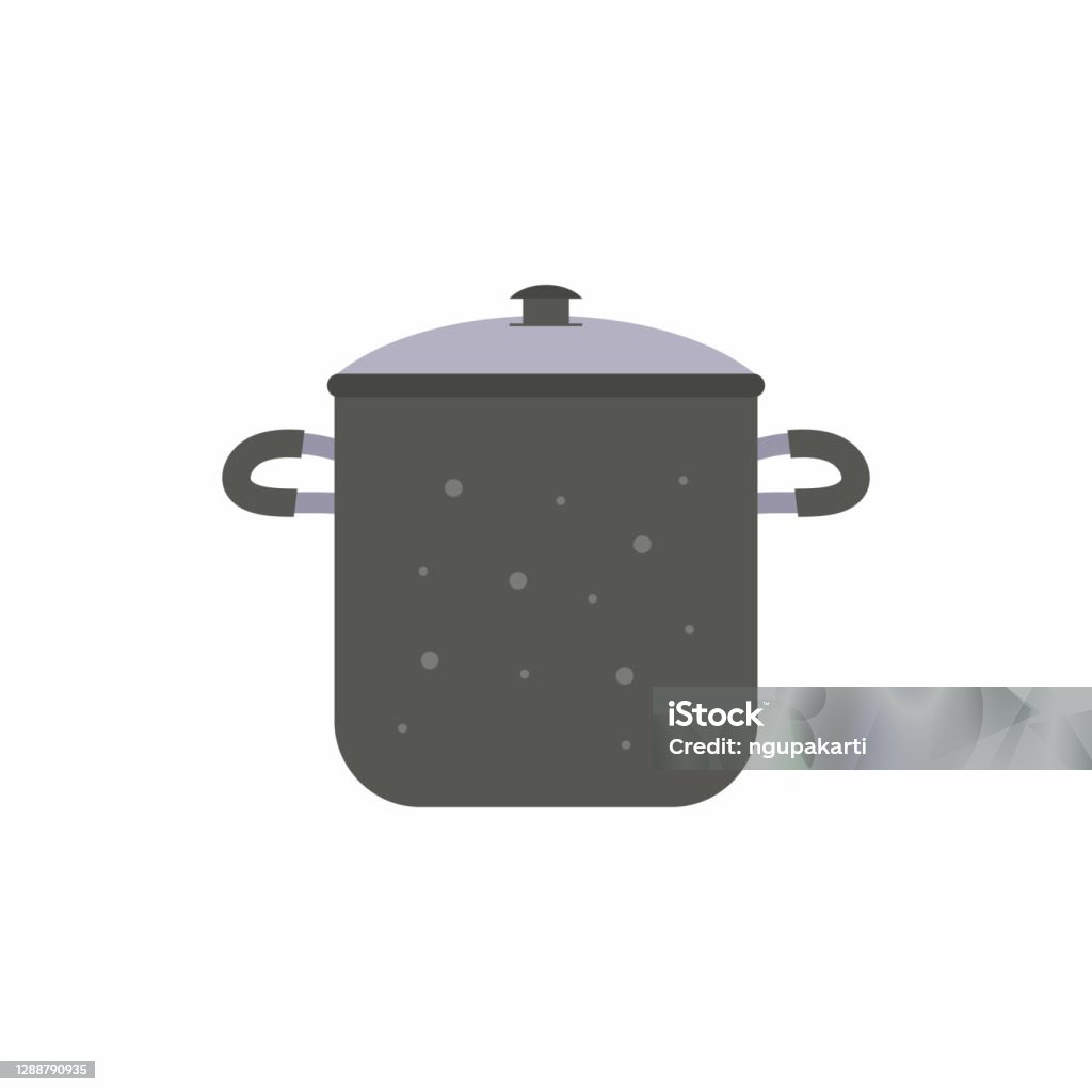 Ilustración de Saucepan Diseño Plano Estilo Dibujo Animado Vectorial Tema  De Utensilios De Cocina Clip Art Sobre Fondo Blanco Cacerola De Preparación  De La Manija De Metal De Dibujos Animados Ollas Para