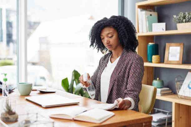 istock My workstation is a germ-free zone 1288792795