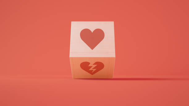 love and hurt cube 3d rendering - disaffection imagens e fotografias de stock