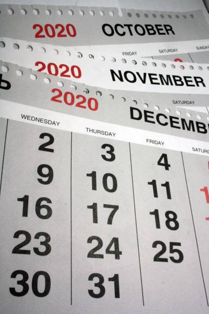 istock White calendar 2020 month schedule to make appointment meeting. 1288797839