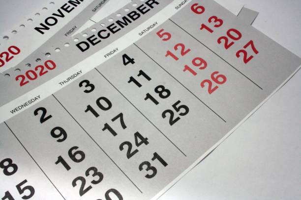 istock White calendar 2020 month schedule to make appointment meeting. 1288797845