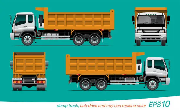 Vector illustration of dump truck