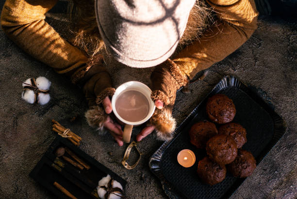 Cozy Christmas atmosphere. Cocoa. Mood.