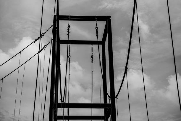 istock abstract architecture building, black and white background. 1288801338