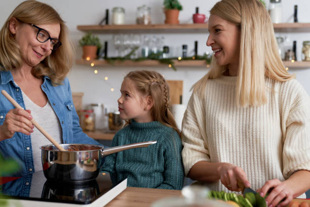istock Happy three generations women cooking in the kitchen 1288802378