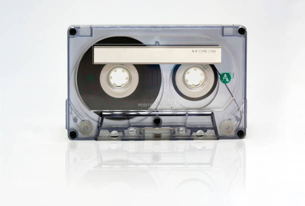 istock Transparent 90 minute audio cassette with blank adhesive label 1288802462