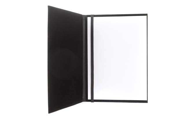 pasta de couro feita à mão para documentos em um fundo branco - leather folder - fotografias e filmes do acervo