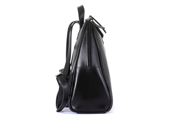 istock black leather female backpack on a white background 1288804795
