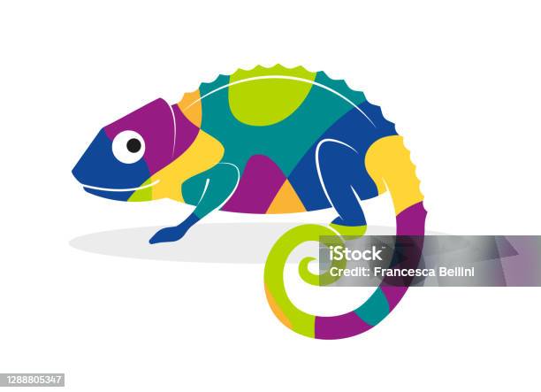 Colorful Chameleon Representing Adaptation Stock Illustration - Download Image Now - Adaptation - Concept, Change, Chameleon