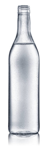 istock Bottle of vodka or gin, chilled alcohol drink, on white background. Clipping path. 1288805581