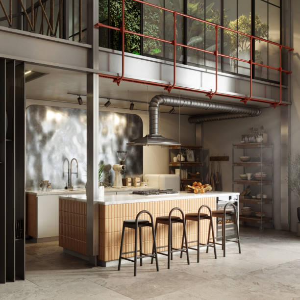 istock 3D rendering of an apartment kitchen 1288805961