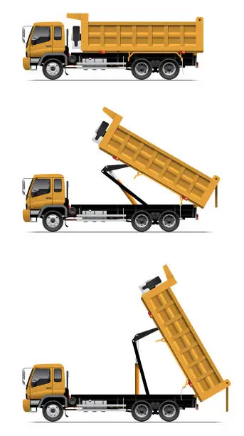 Vector illustration of dump truck