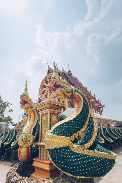 istock Great Nagas or Snakes are architect statue with Asian temple 1288807680