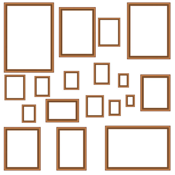 istock Vintage antique gold beautiful rectangular frames. Set of squared golden vintage wooden frame for your design. Vintage cover. Place for text. Template vector illustration. All standart size. 1288807738