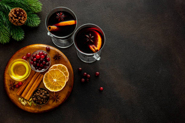istock Christmas hot drink in glasses - mulled red wine 1288807751