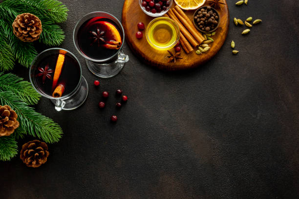 istock Christmas hot drink in glasses - mulled red wine 1288807803