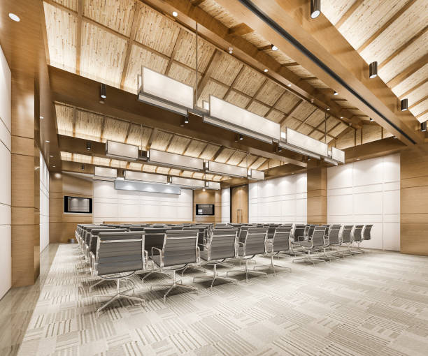 istock 3d rendering seminar executive room in hotel 1288810457