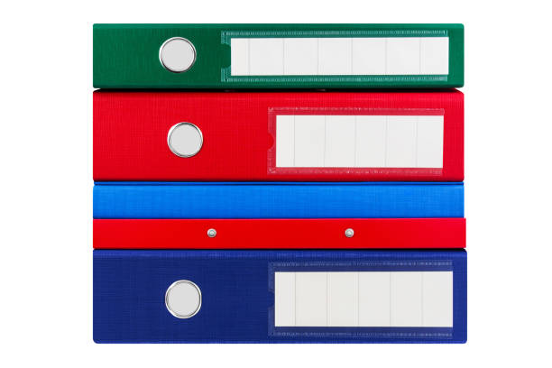 istock Various colorful file folders isolated against white background 1288810763
