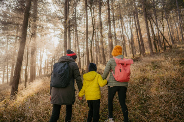 istock Family hike on a cold winter day 1288810810