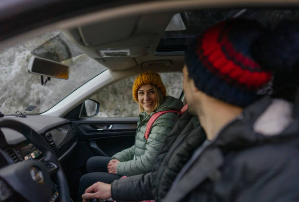 istock Smiling couple on a road trip 1288811618