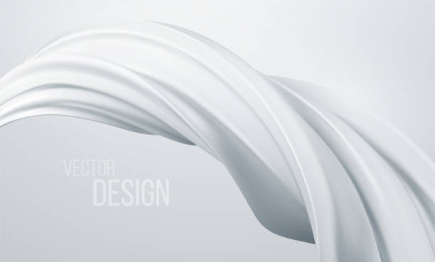 istock Realistic white swirl shape isolated on white background. Liquid abstract modern banner design. Vector illustration 1288813410