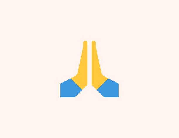 Folded Hands Vector Icon Isolated Praying Hands Namaste Gesture Flat  Colored Emoji Symbol Vector Stock Illustration - Download Image Now - iStock