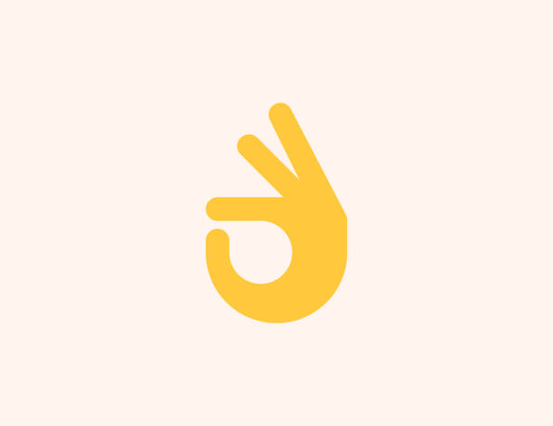 OK Hand Sign vector icon. Isolated Okay, Perfect Hand Gesture flat colored emoji symbol - Vector OK Hand Sign vector icon. Isolated Okay, Perfect Hand Gesture flat colored emoji symbol - Vector sign language icon stock illustrations