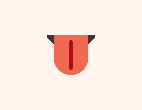 Sticking Out Tongue vector icon. Isolated Human Tongue Out flat colored emoji symbol - Vector