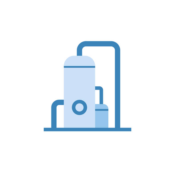 Gas compressor station icon Gas compressor station icon. Clipart image isolated on white background natural gas pipeline clip art stock illustrations