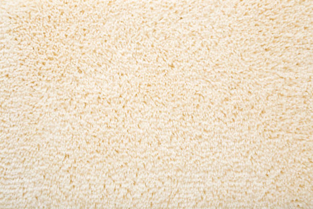 istock New light beige shaggy carpet background. Closeup. Empty place for text or logo. Top down view. 1288817112