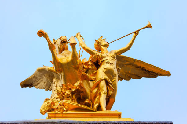 istock Pegasus and Fame golden sculpture 1288819968
