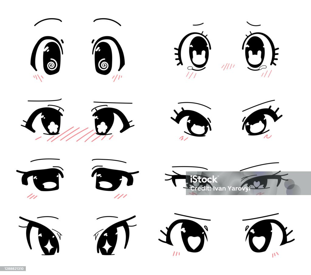 ARTIONE How To Draw Anime Eyes Stock Illustration - Illustration