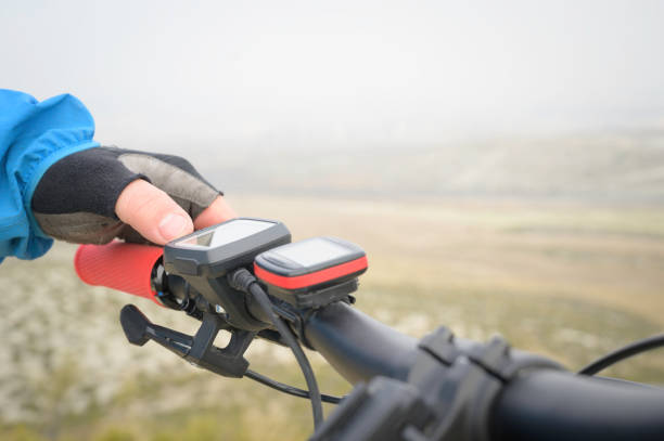 istock Electric bicycle ignition. By pressing a button on the control board or controller to choose speed and power level. 1288822909