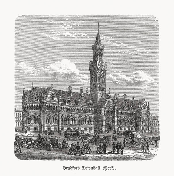istock Bradford City Hall, West Yorkshire, England, wood engraving, published 1893 1288831502