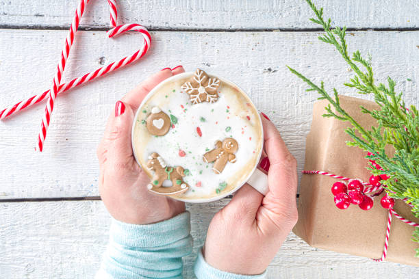 istock Hot Chocolate with Funny Xmas Marshmallows 1288831589