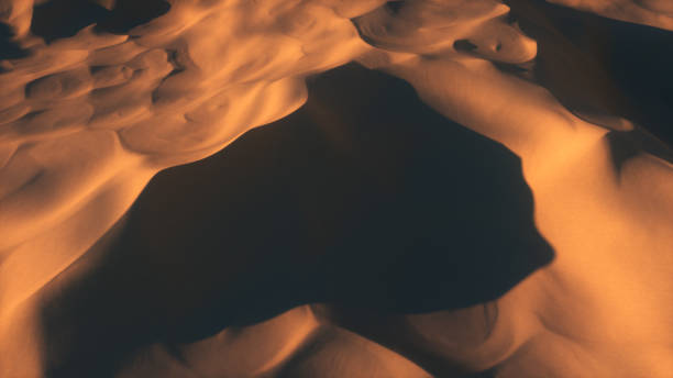 istock Flight in the endless hot desert over the dunes and sandy mountains. 3d illustration 1288833511