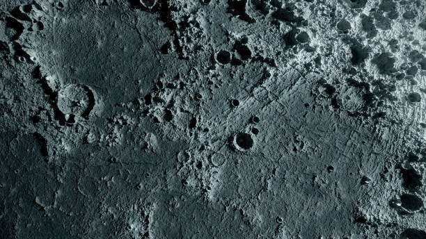 istock Textured surface of the moon close-up in motion. 3d illustration. Elements of this image furnished by NASA 1288833523