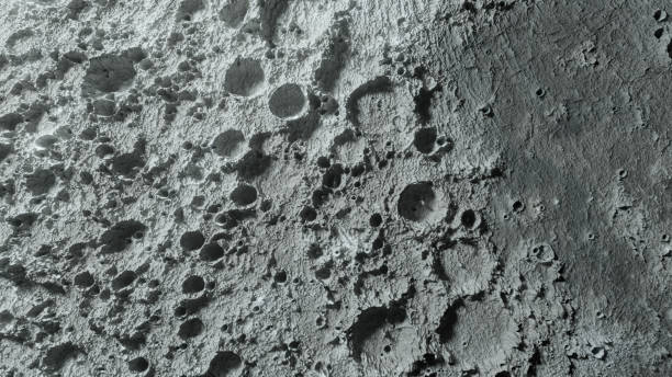 istock Textured surface of the moon close-up in motion. 3d illustration. Elements of this image furnished by NASA 1288833543