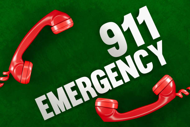 911 Emergency Call with Red Phone
