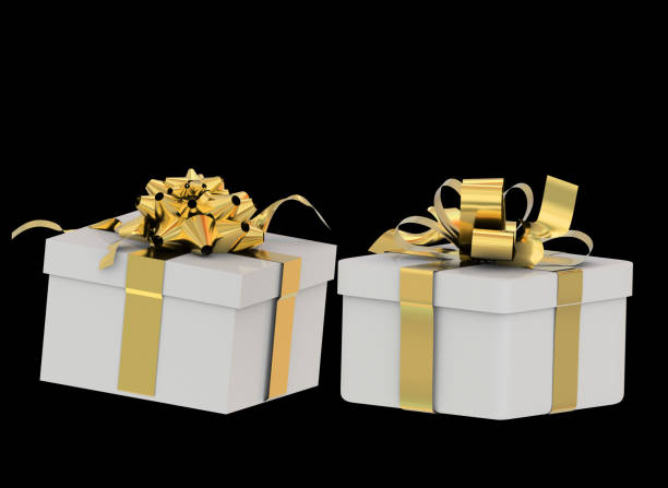 istock gift box isolated gold golden ribbon background - 3d rendering 1288834891
