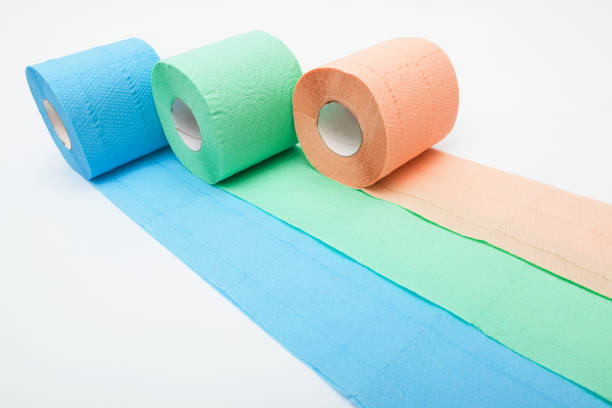 istock Rolls of a toilet paper on a white background 1288835220