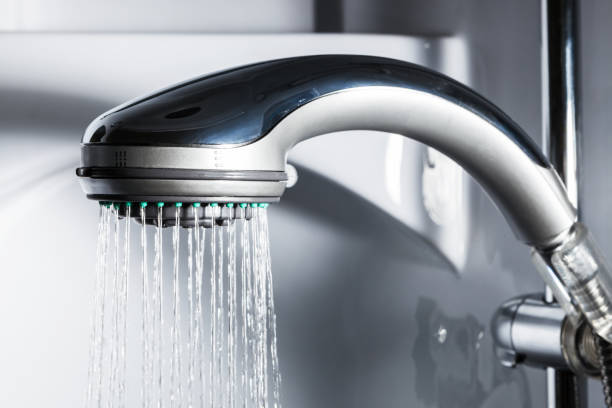 istock Water from the shower in the modern bathroom 1288835231