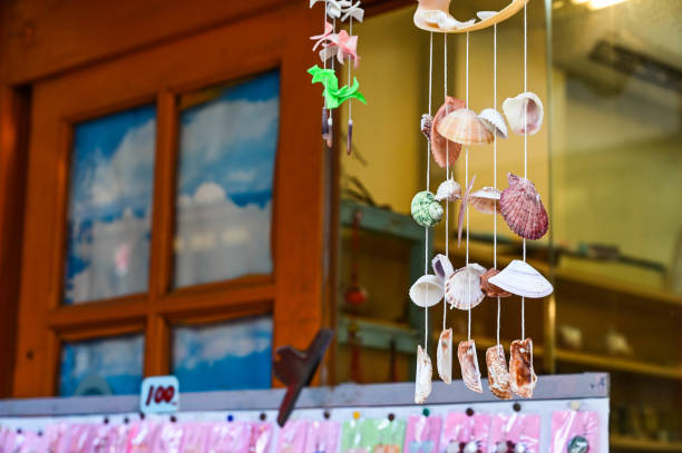 istock Penghu County, Taiwan - AUG 09, 2020: Shell wind chimes close-up. 1288836200