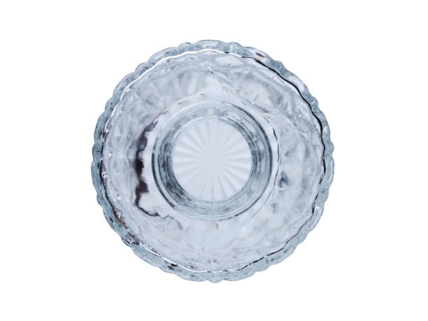 istock Open empty glass bottle. Isolated on a white background top view 1288840195